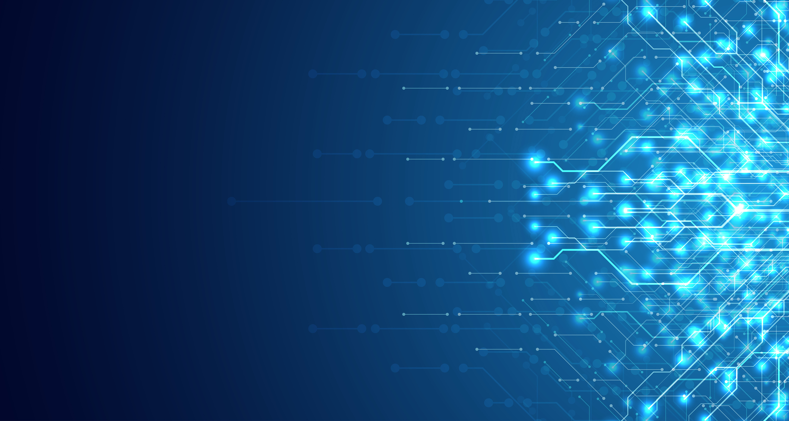 Circuit board. Motherboard. Blue technology background.